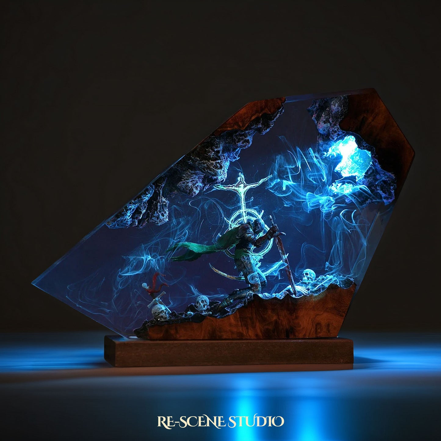 M.ali.keth T.he B.lack B.lade Resin Lamp — Detailed Display | Premium 3D Resin Diorama with RGB Color-Changing Light
