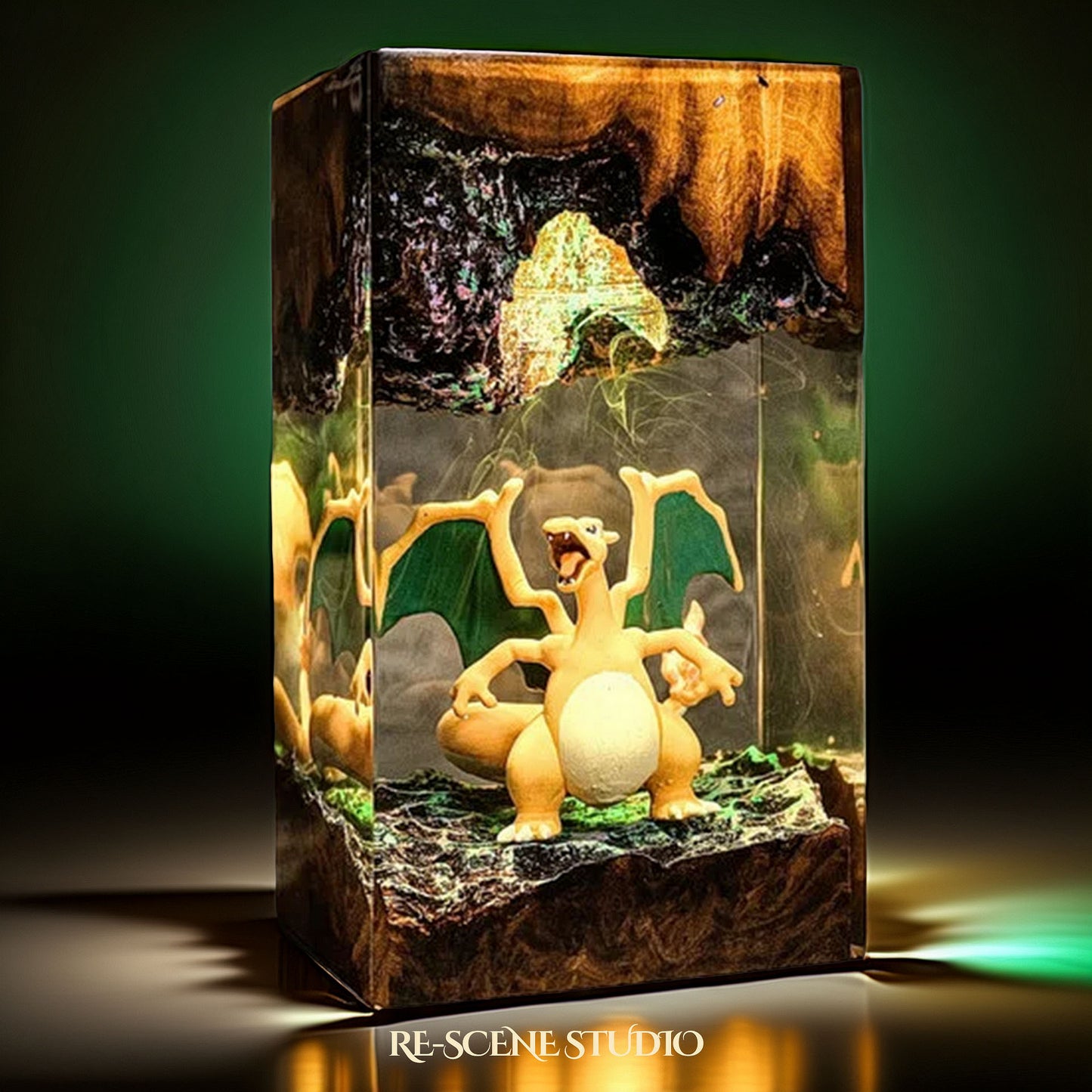 Volcanic Wyrm Resin Lamp — Handcrafted Epoxy Resin LED Lamp | Unique Ambient Decor & Collector's Gift