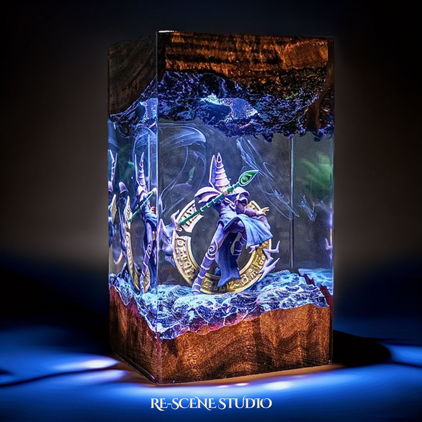 Robed Spellcaster Resin Lamp — Handcrafted Epoxy Resin LED Lamp | Unique Ambient Decor & Collector's Gift