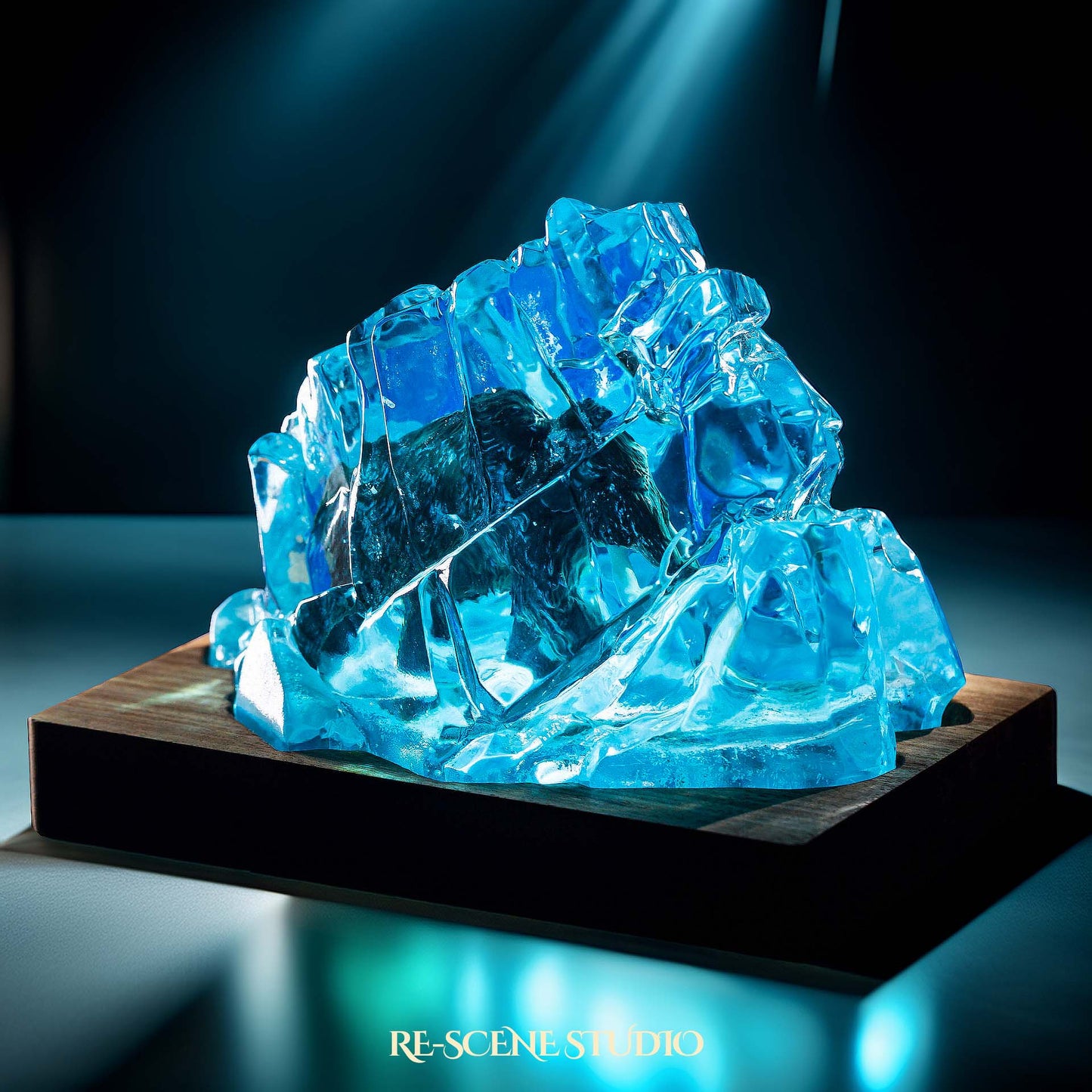 Frozen Mammoth Resin Epoxy Lamp Multicolor / Size M: 32 x 24 (cm) – Handmade Resin Lamp by Rescene Studio | Rescene Studio