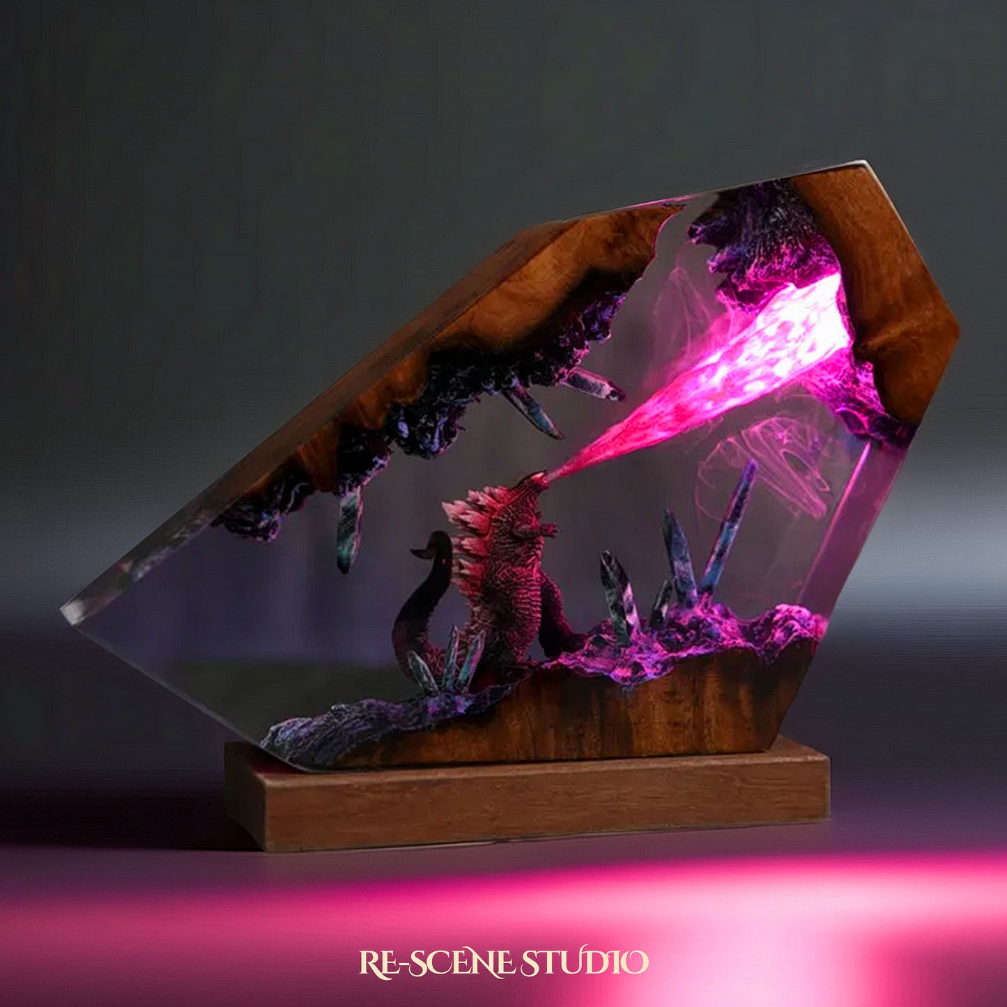 Atomic Titan Resin Lamp — Handcrafted Epoxy Resin LED Lamp | Unique Ambient Decor & Collector's Gift
