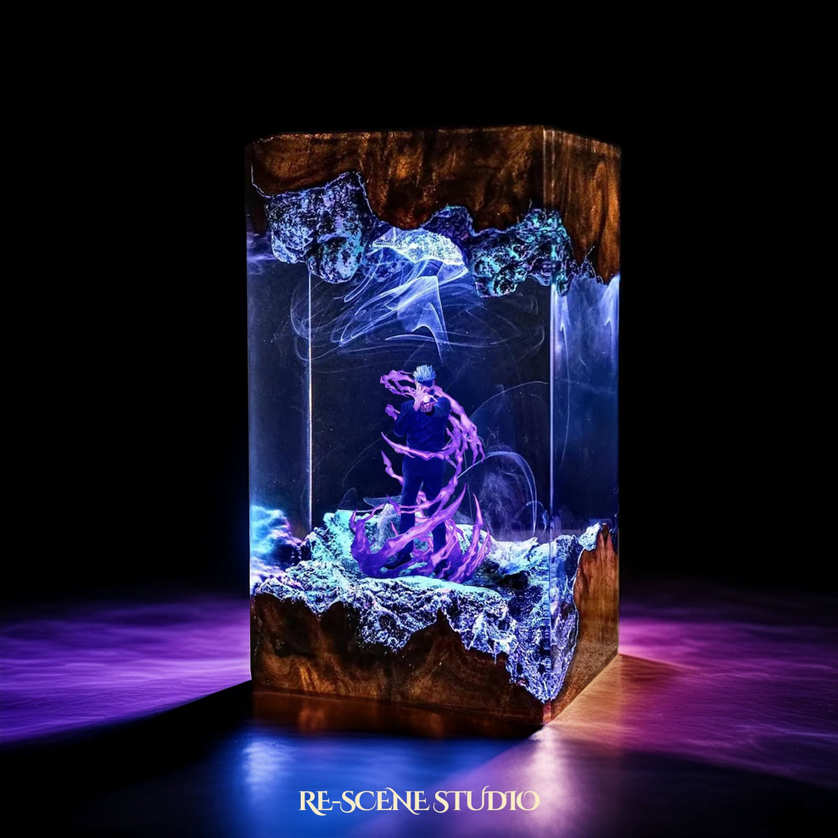 Gojo Satoru Resin Lamp, handcrafted epoxy resin LED lamp