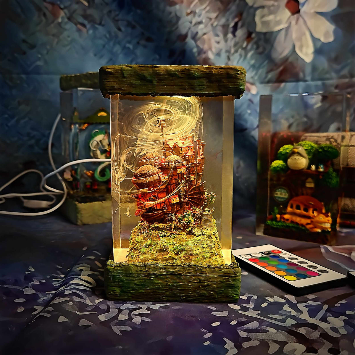 Wandering Wizard Castle Resin Lamp, detailed display