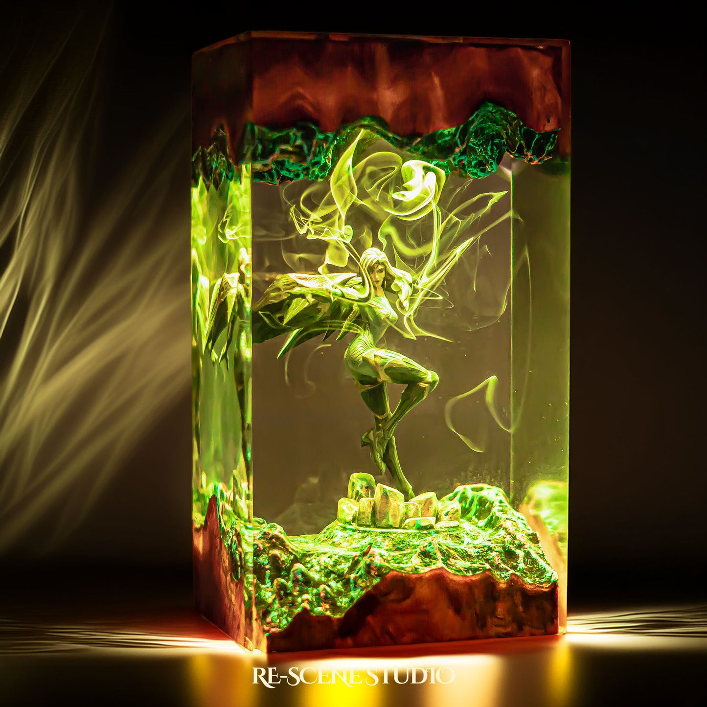 K.aisa Resin Lamp — Display Setup | Artisan Resin Art Lamp, Ambient Light for Home or Office