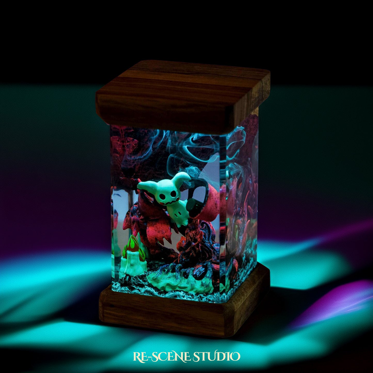 Mimikyu Resin Epoxy Lamp Multicolor / Size M: 6 x 6 x 12 (cm) – Handmade Resin Lamp by Rescene Studio | Rescene Studio