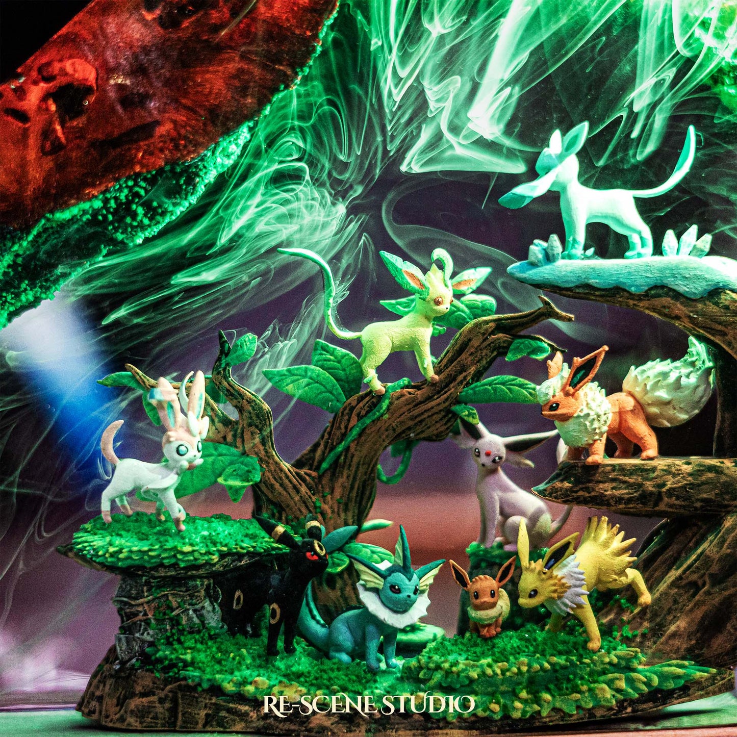 Pokemon Garden Resin Lamp — Detailed Display | Premium 3D Resin Diorama with RGB Color-Changing Light