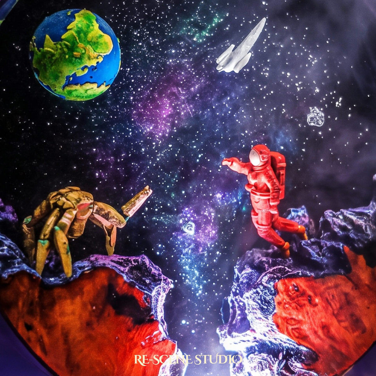 Project Hail Mary gift idea, the Rocky Round Resin Lamp with color-changing RGB lighting