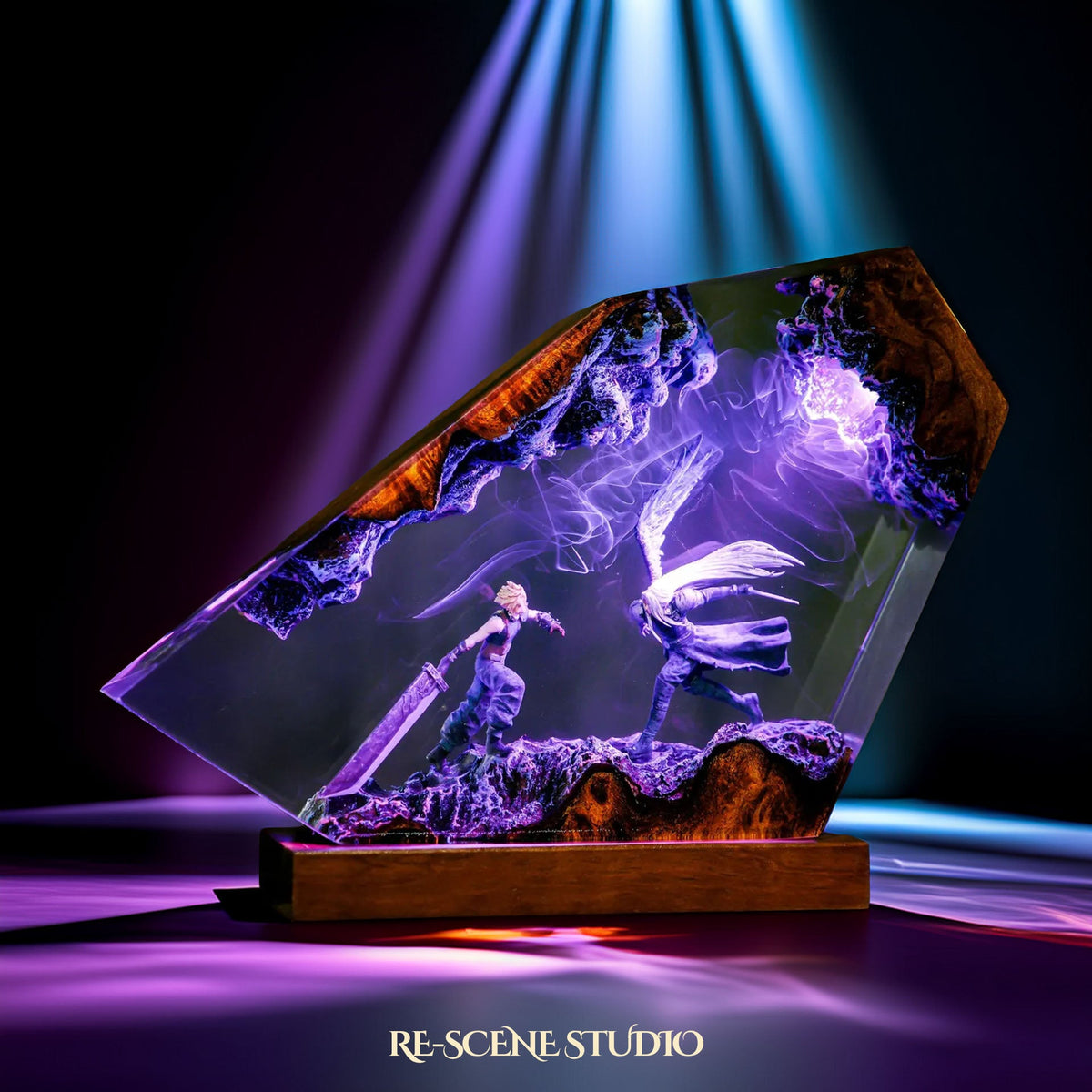Silver-Haired Swordsman vs Cloud Resin Lamp, detailed display