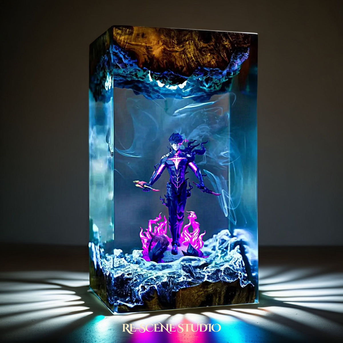 Sung Jin-woo Shadow Monarch Resin Lamp, detailed display