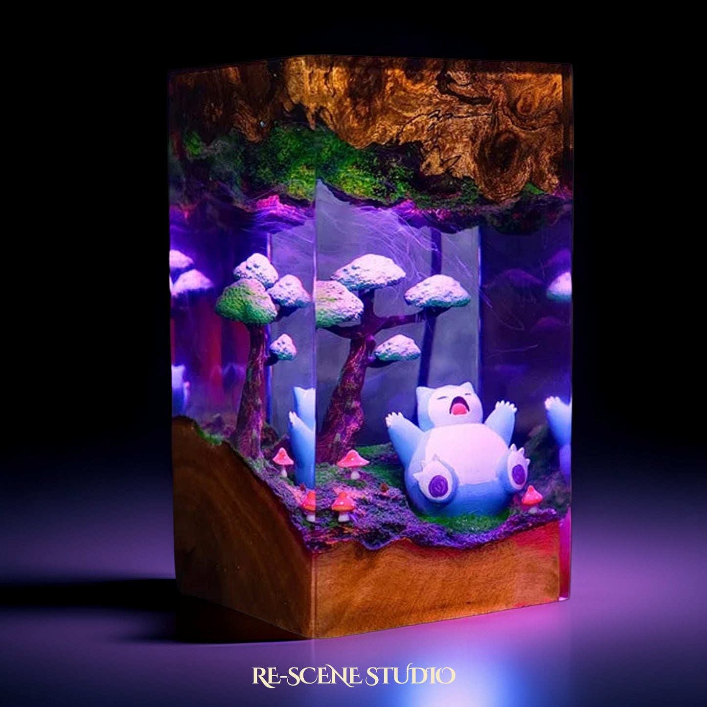 Sleeping Giant Bear Resin Lamp — Display Setup | Artisan Resin Art Lamp, Ambient Light for Home or Office