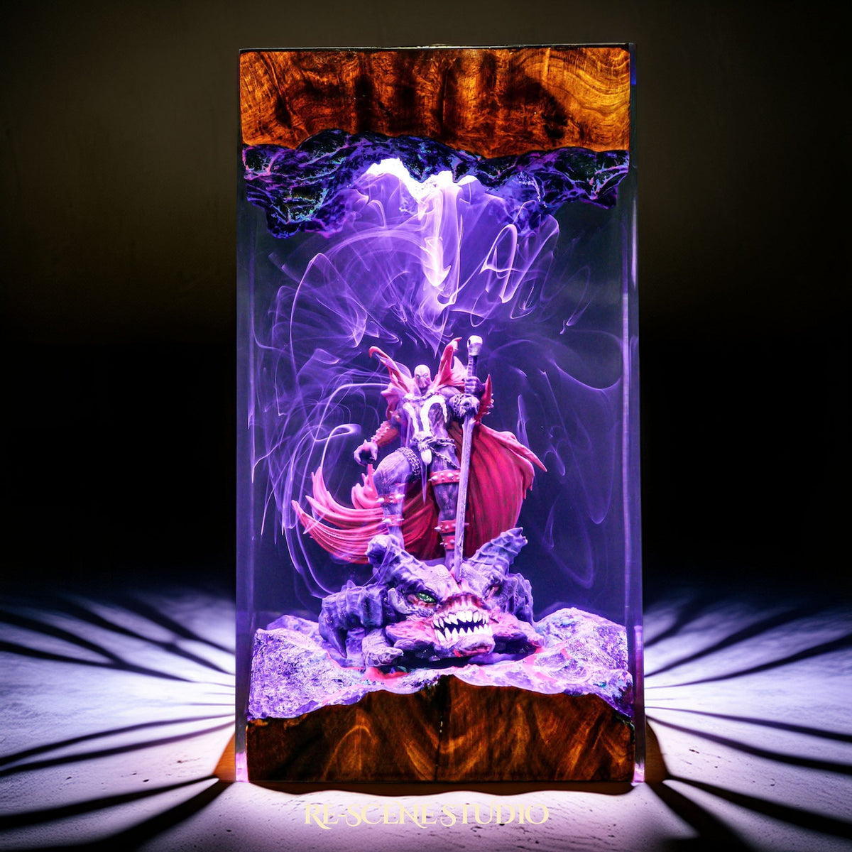 Spawn Resin Lamp, handcrafted epoxy resin LED lamp