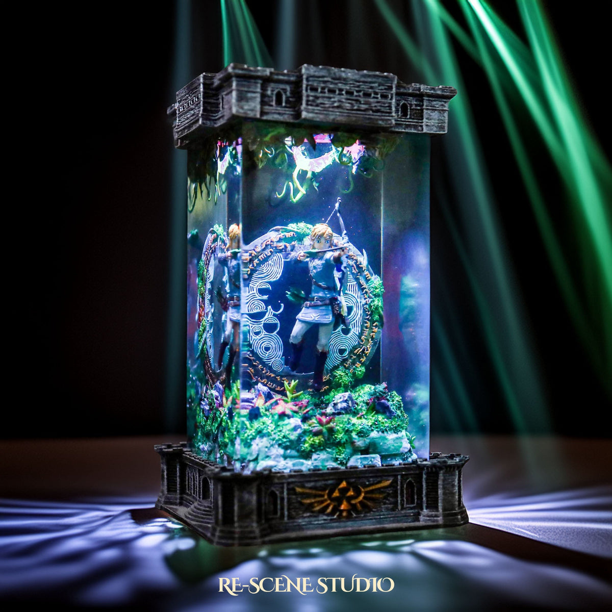 Link Resin Lamp from another angle, handmade The Legend of Zelda LED resin lamp