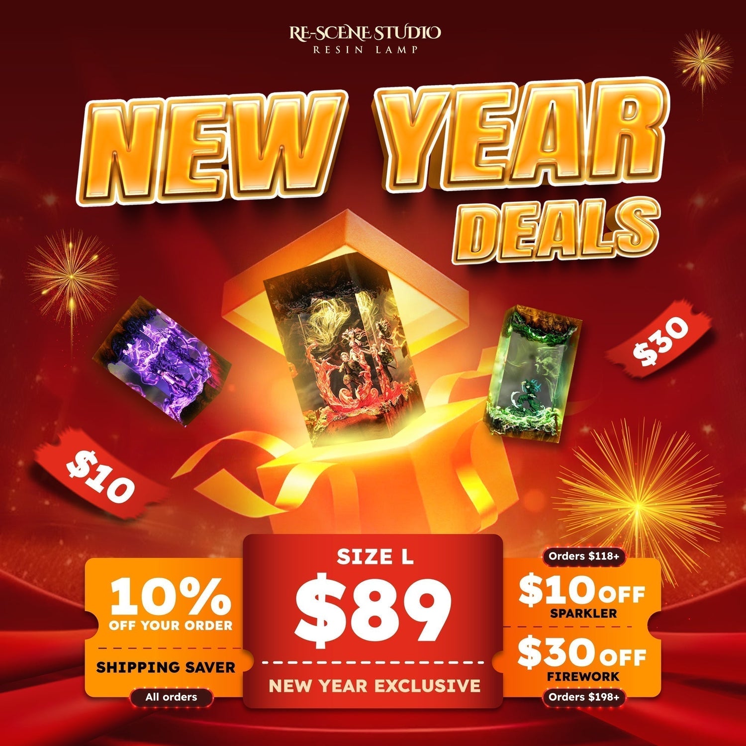 New Year 2026 Celebration: Exclusive Resin Lamp Deals at Rescene Studio