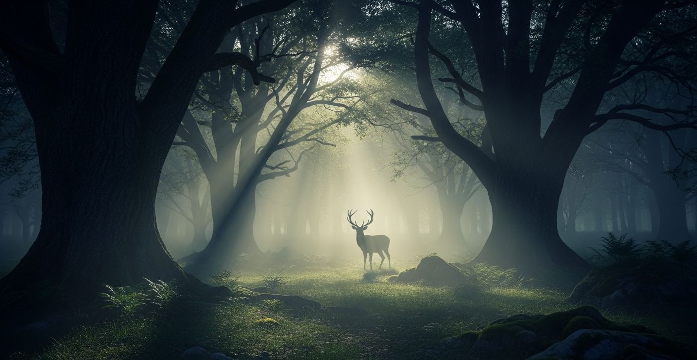 Nature scene resin lamp collection featuring forest, mountain, and moonlight themes