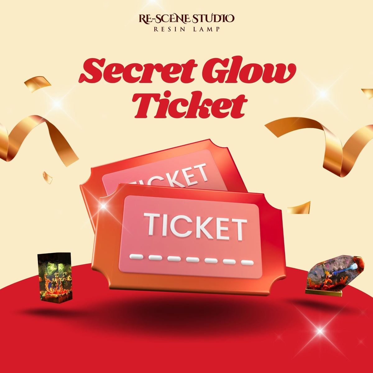 Secret Glow Ticket for Rescene Studio Black Friday resin lamp giveaway