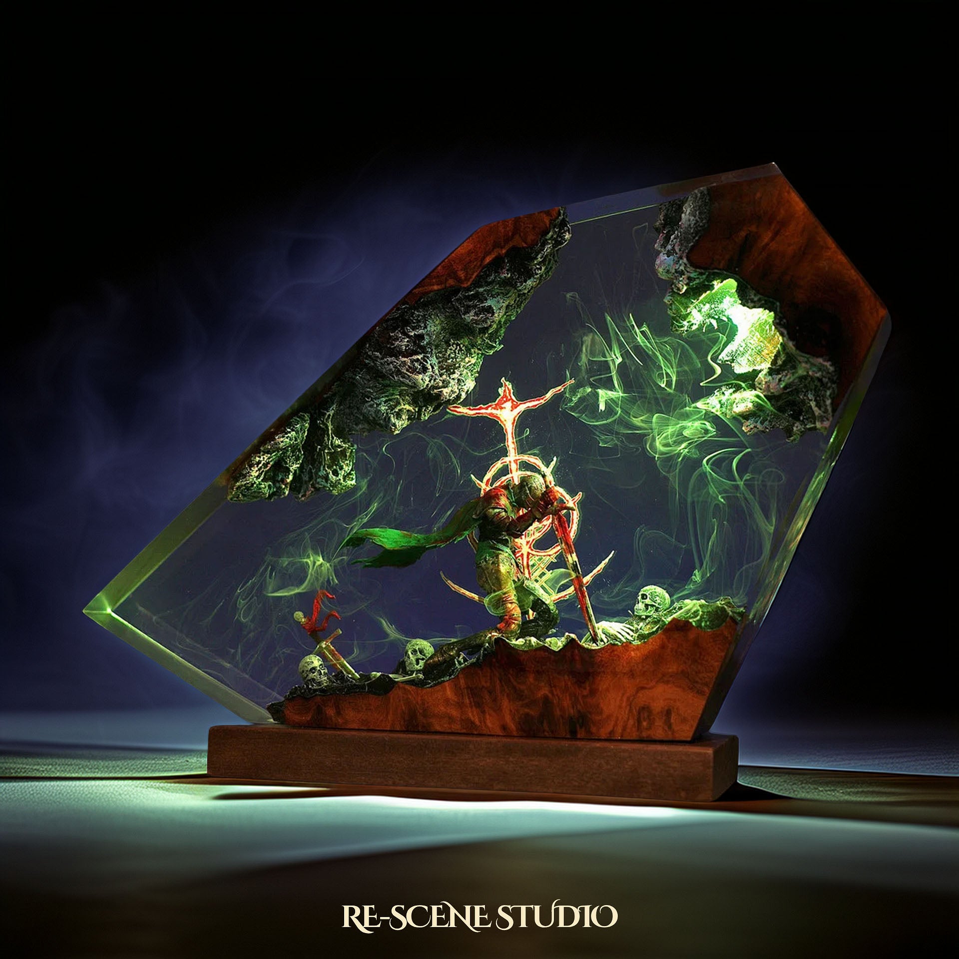 M.ali.keth T.he B.lack B.lade Resin Lamp — Detailed Display | Premium 3D Resin Diorama with RGB Color-Changing Light