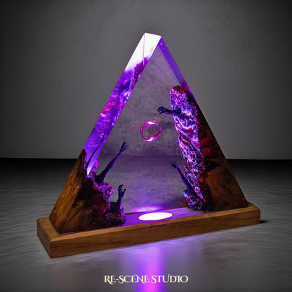 Close look at the Hands from the Dead Resin Lamp, a handcrafted Lord of the Rings epoxy resin LED lamp