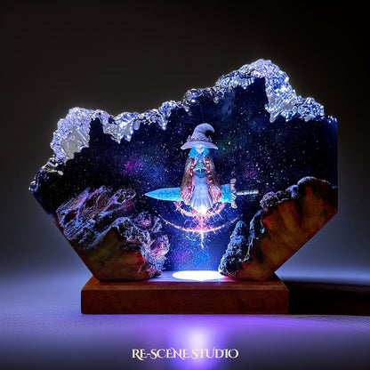 Ranni the Witch resin lamp showcasing Ranni figure and cold blue Dark Moon glow