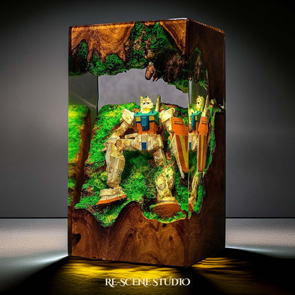 Mecha Pilot Armor Resin Lamp — Handcrafted Epoxy Resin LED Lamp | Unique Ambient Decor & Collector's Gift