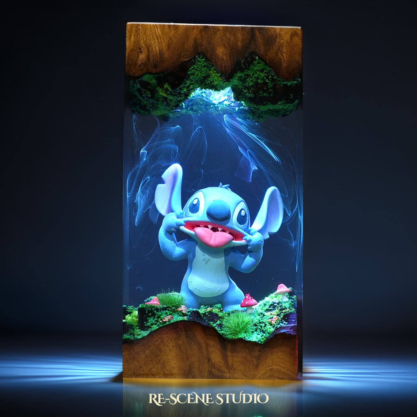 Blue Cosmic Pet Creature Resin Lamp V2 — Handcrafted Epoxy Resin LED Lamp | Unique Ambient Decor & Collector's Gift