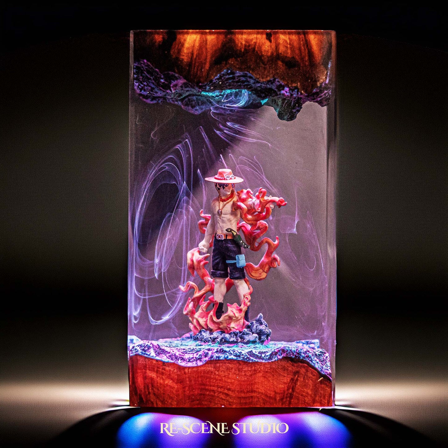 Ace Resin Lamp V2 — Handcrafted Epoxy Resin LED Lamp | Unique Ambient Decor & Collector's Gift