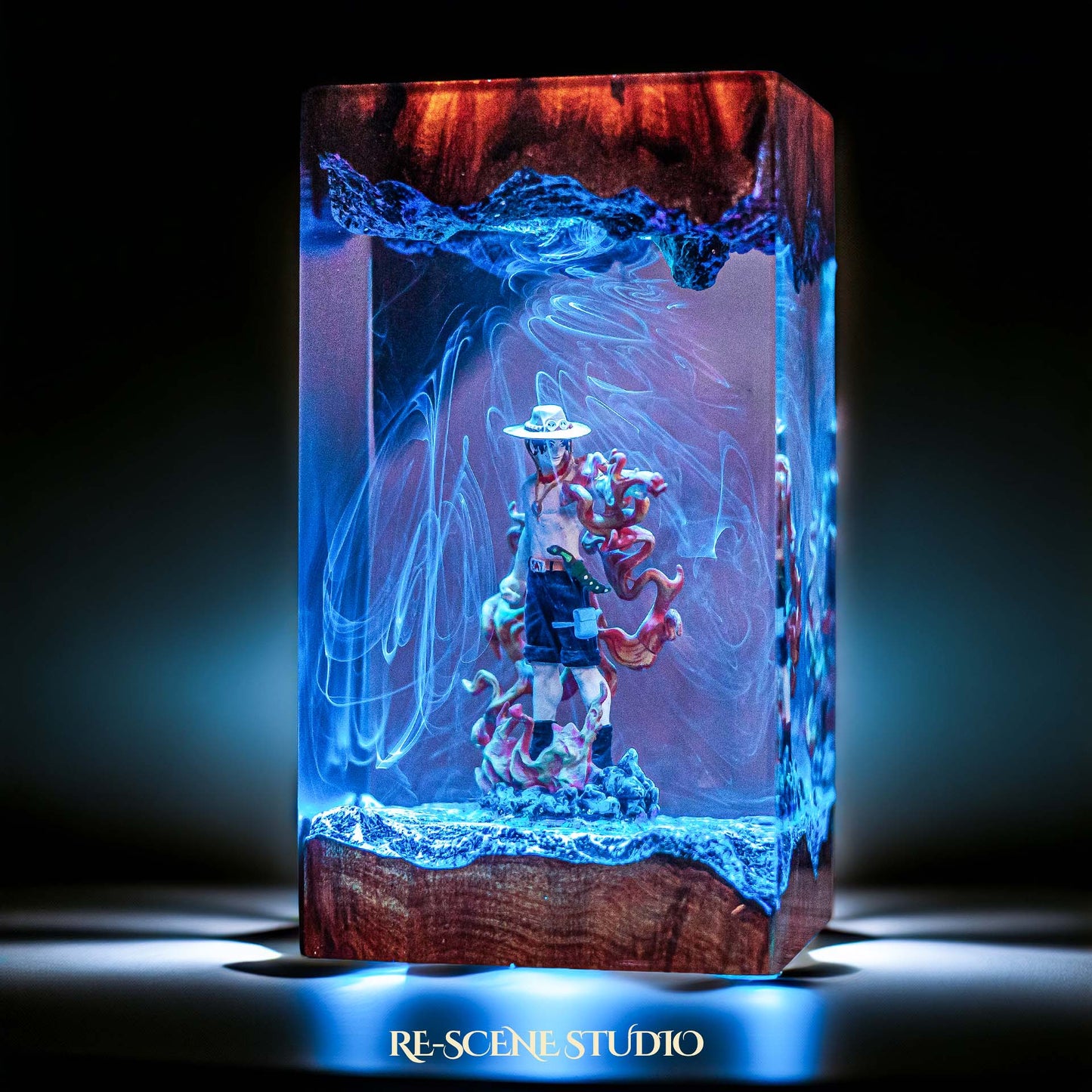 Ace Resin Lamp V2 — Handcrafted Epoxy Resin LED Lamp | Unique Ambient Decor & Collector's Gift