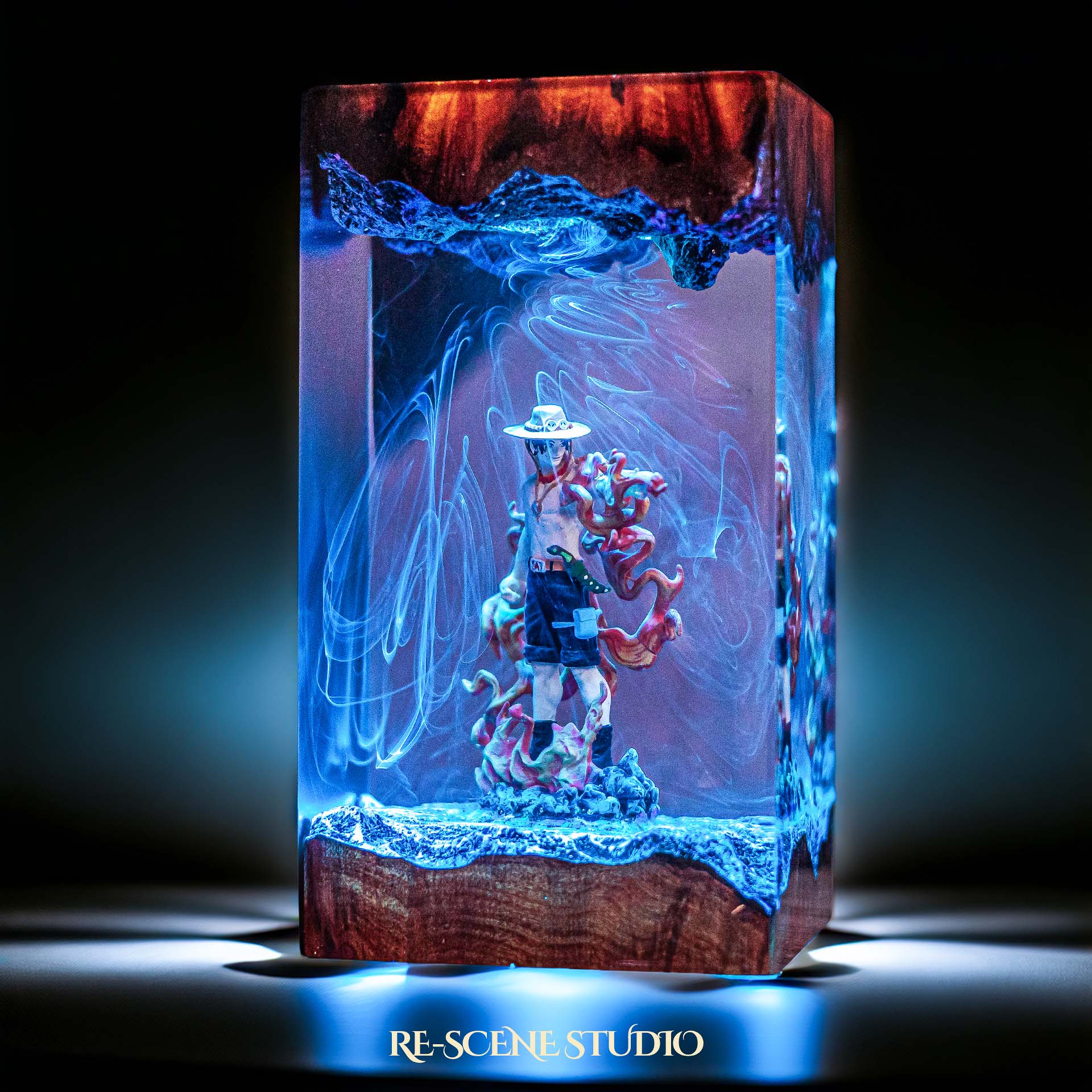 Ace Resin Lamp V2 — Handcrafted Epoxy Resin LED Lamp | Unique Ambient Decor & Collector's Gift