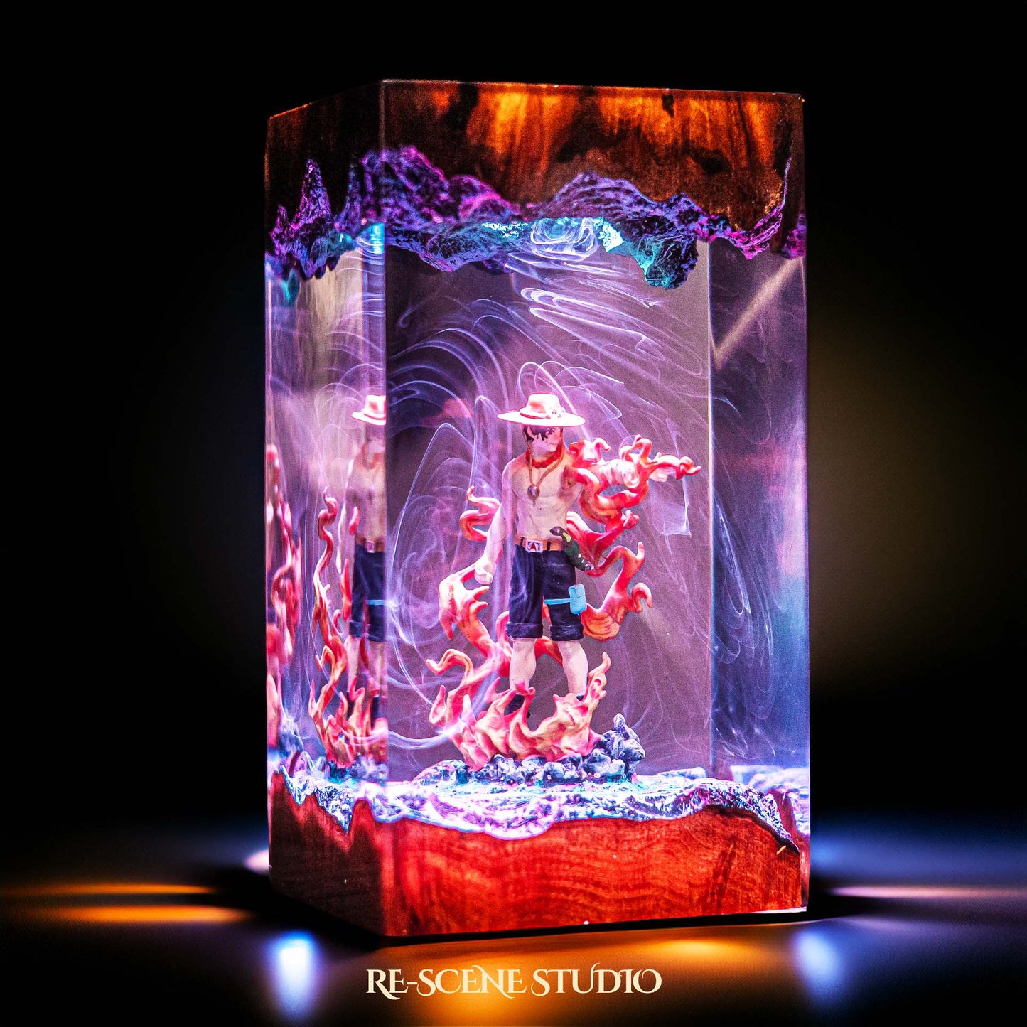 Ace Resin Lamp V2 — Side Profile View | Handmade Pop-Culture Resin Art, Perfect Themed Gift