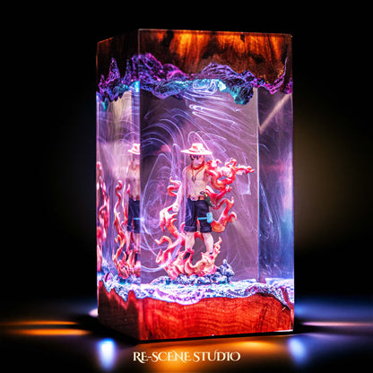 Ace Resin Lamp V2 — Side Profile View | Handmade Pop-Culture Resin Art, Perfect Themed Gift