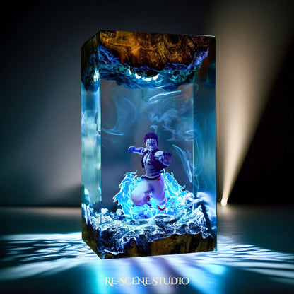 Akaza Resin Lamp 2 - Demon Slayer Multicolor / Size M – Handmade Resin Lamp by Rescene Studio | Rescene Studio