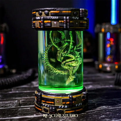 Alien Xenomorph Resin Epoxy Lamp Multicolor / Size XL: 7 x 7 x 14 (cm) – Handmade Resin Lamp by Rescene Studio | Rescene Studio