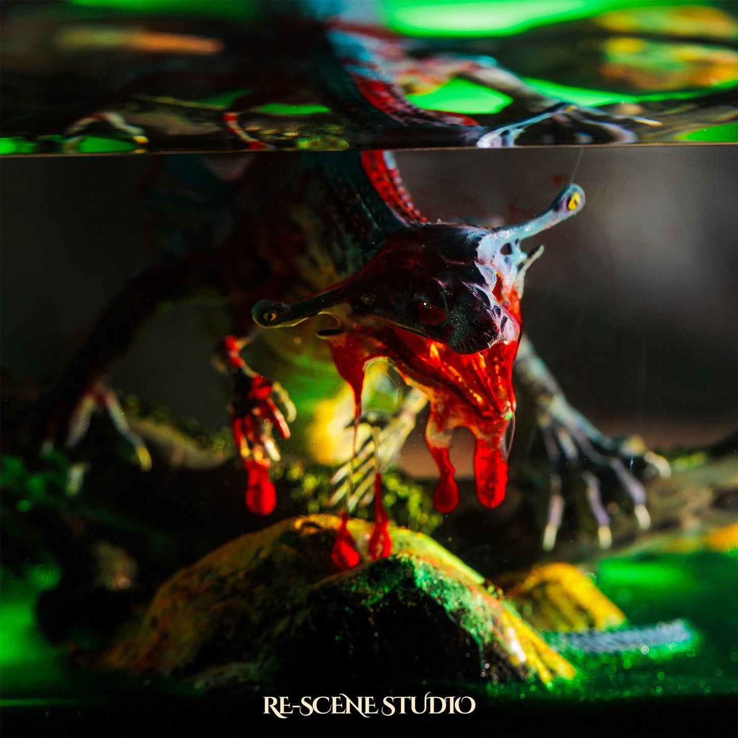 Ancient Dinosaur Resin Epoxy Lamp Multicolor / Size M: 6 x 6 x 12 (cm) – Handmade Resin Lamp by Rescene Studio | Rescene Studio
