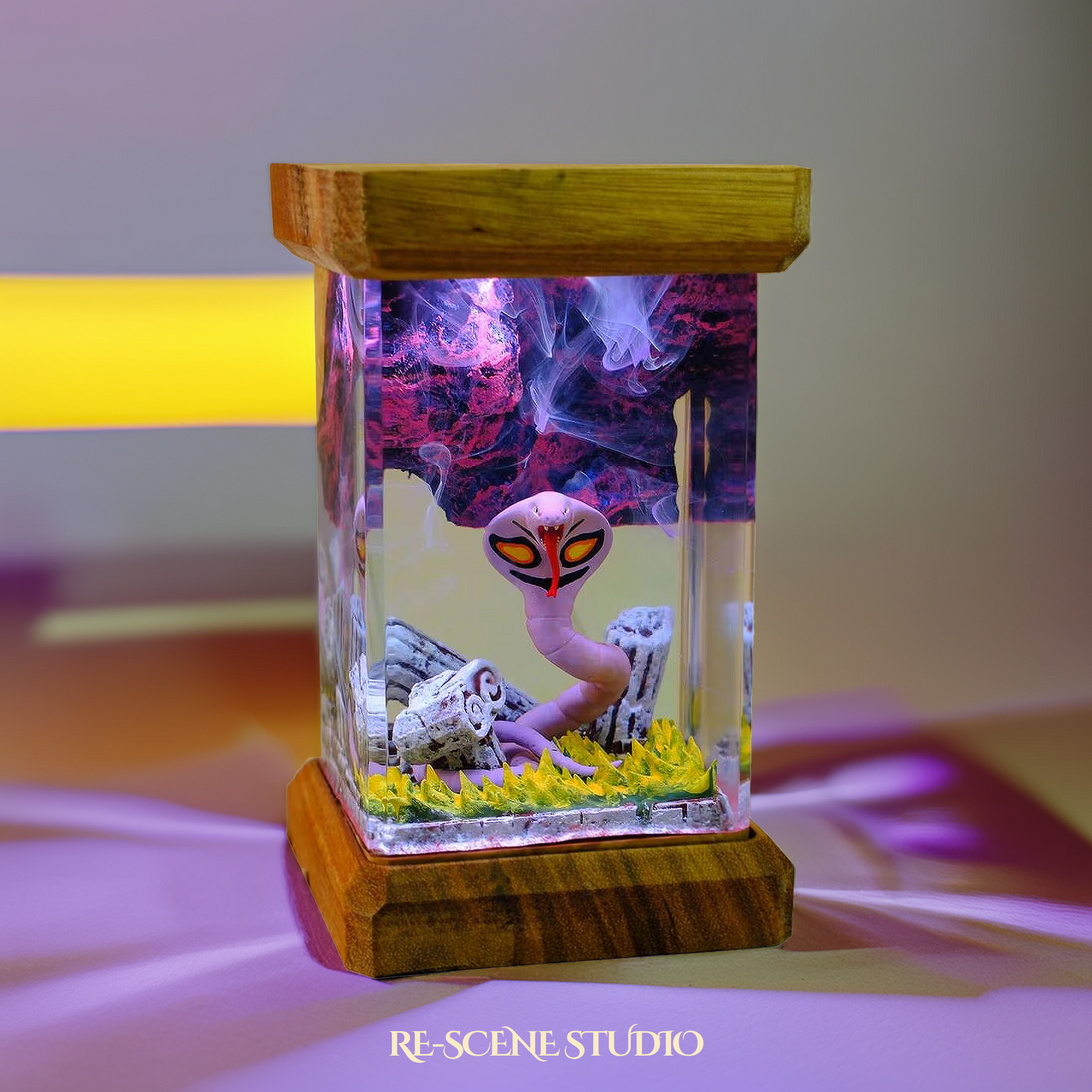 Arbok Resin Epoxy Lamp Multicolor / Size M: 6 x 6 x 12 (cm) – Handmade Resin Lamp by Rescene Studio | Rescene Studio