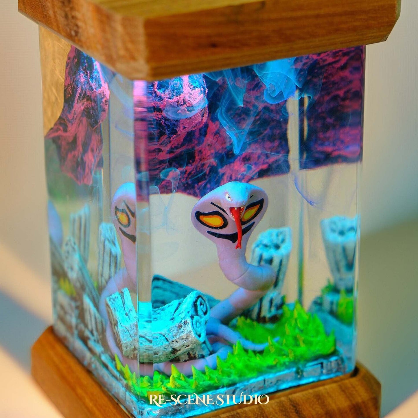 Arbok Resin Epoxy Lamp Multicolor / Size M: 6 x 6 x 12 (cm) – Handmade Resin Lamp by Rescene Studio | Rescene Studio