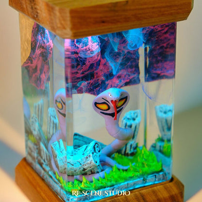 Arbok Resin Epoxy Lamp Multicolor / Size M: 6 x 6 x 12 (cm) – Handmade Resin Lamp by Rescene Studio | Rescene Studio