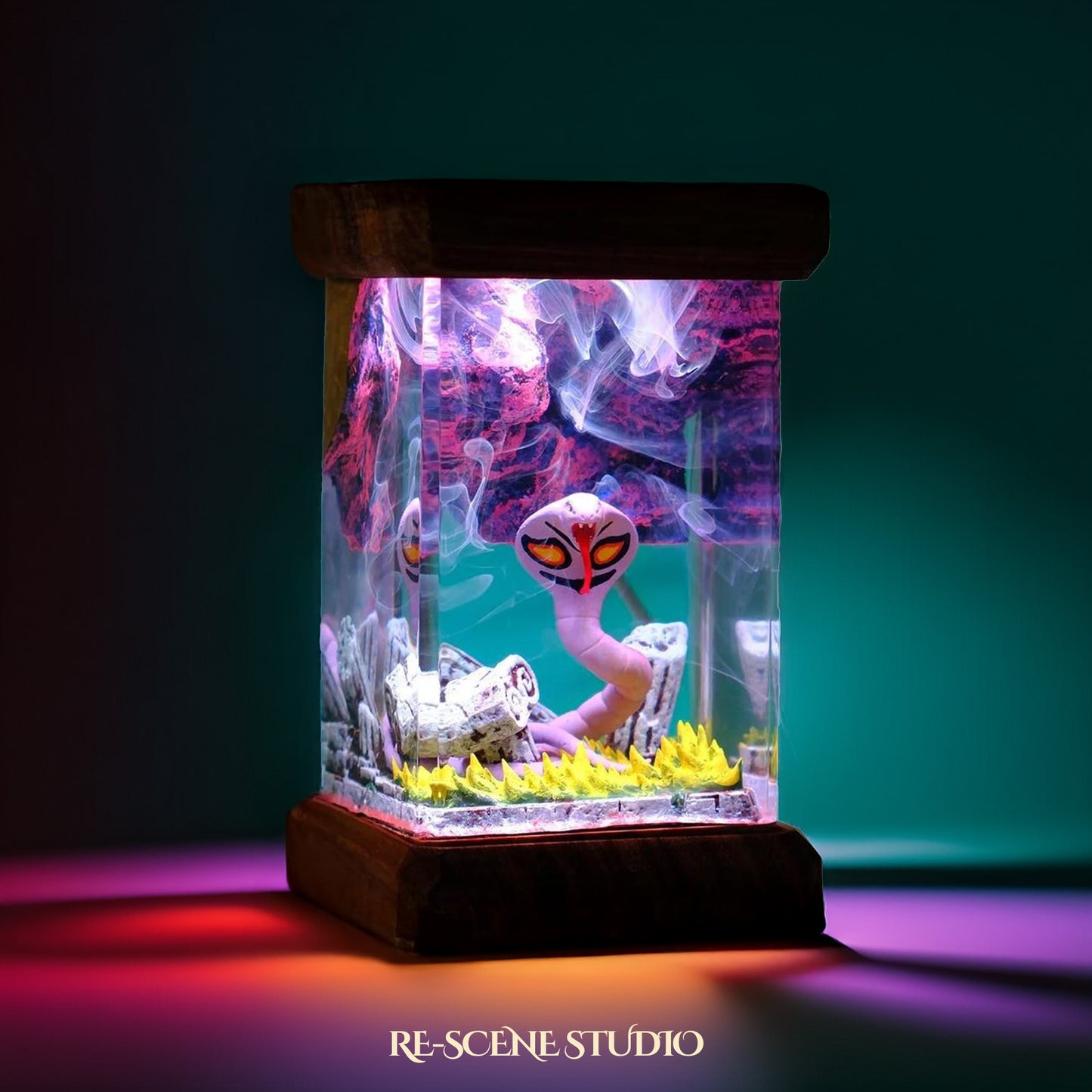 Arbok Resin Epoxy Lamp Multicolor / Size M: 6 x 6 x 12 (cm) – Handmade Resin Lamp by Rescene Studio | Rescene Studio