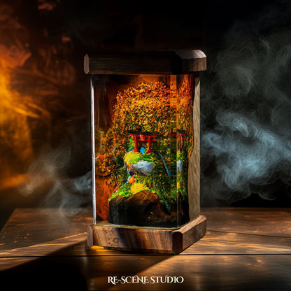Torii Gate Autumn Resin Epoxy Lamp Multicolor / Size M: 6 x 6 x 12 (cm) – Handmade Resin Lamp by Rescene Studio | Rescene Studio