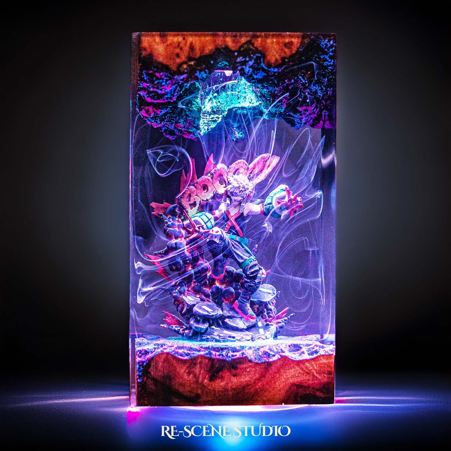 Bakugo Resin Lamp — Handcrafted Epoxy Resin LED Lamp | Unique Ambient Decor & Collector's Gift