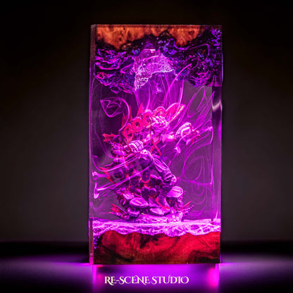 Bakugo Resin Lamp — Detailed Display | Premium 3D Resin Diorama with RGB Color-Changing Light