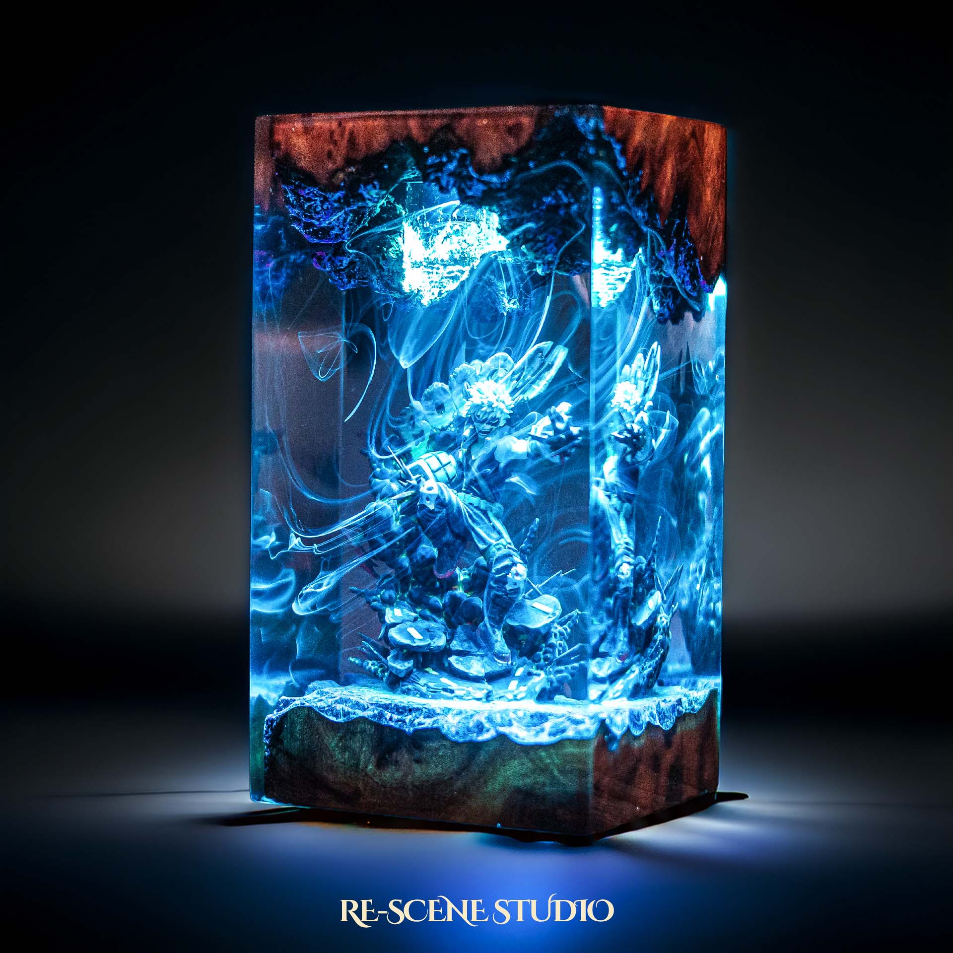 Bakugo Resin Lamp — Handcrafted Epoxy Resin LED Lamp | Unique Ambient Decor & Collector's Gift
