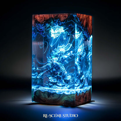 Bakugo Resin Lamp — Handcrafted Epoxy Resin LED Lamp | Unique Ambient Decor & Collector's Gift
