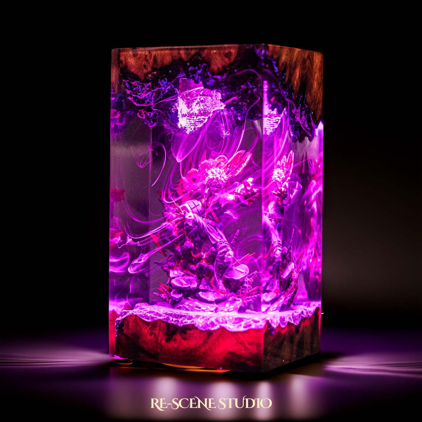 Bakugo Resin Lamp — Detailed Display | Premium 3D Resin Diorama with RGB Color-Changing Light