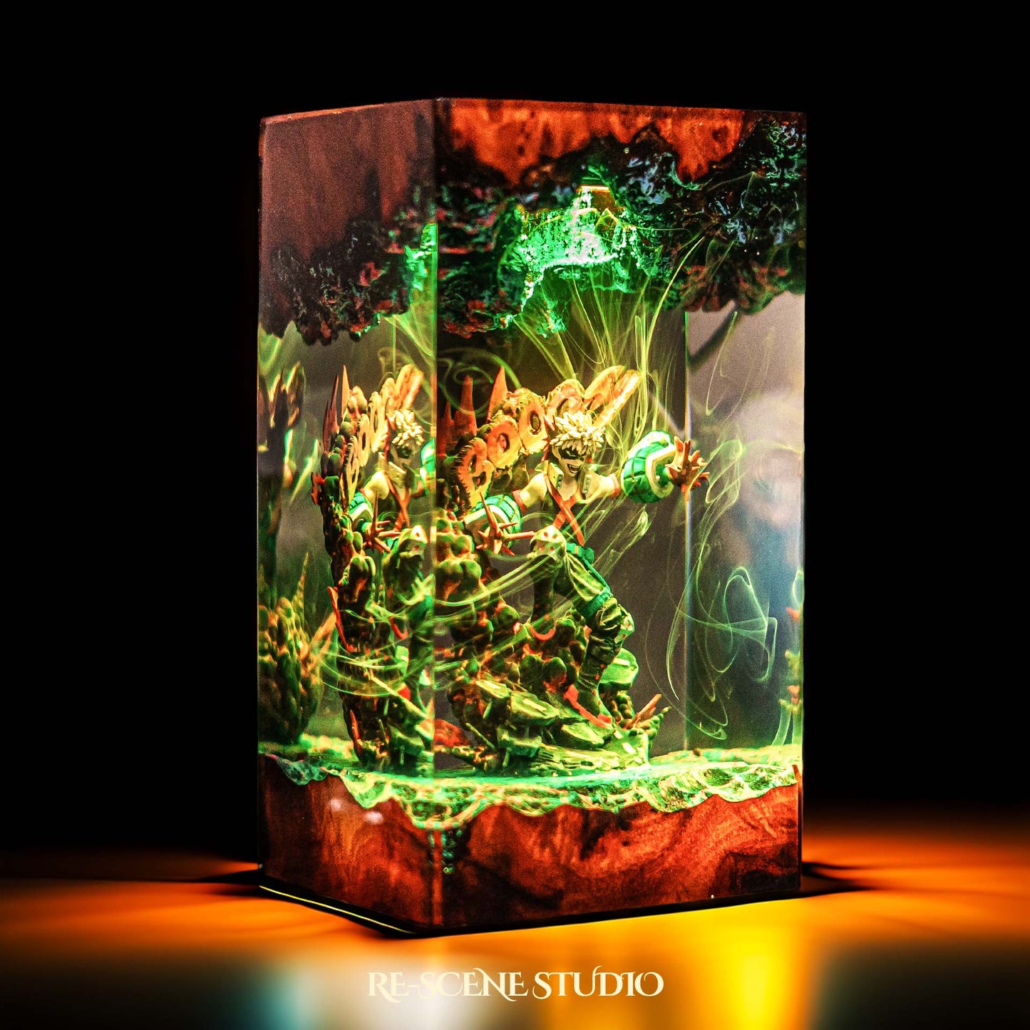 Bakugo Resin Lamp — Side Profile View | Handmade Pop-Culture Resin Art, Perfect Themed Gift