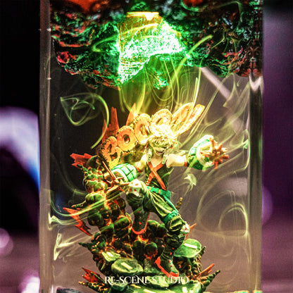 Bakugo Resin Lamp — Closeup Detail | Original Epoxy Resin Sculpture with Built-in LED Glow