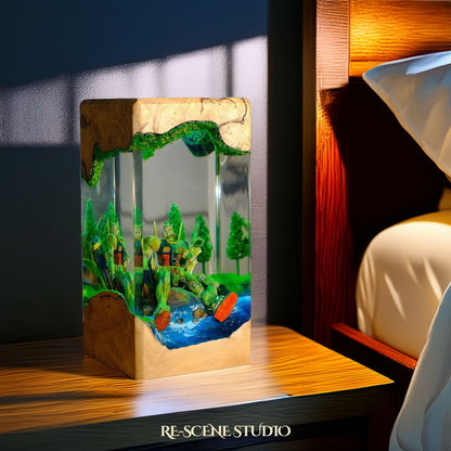 Gundam Aqua Resin Epoxy Lamp Multicolor / Size XL: 8.5 x 8.5 x 16 (cm) – Handmade Resin Lamp by Rescene Studio | Rescene Studio