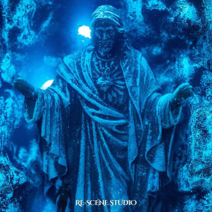 Blue Jesus Resin Epoxy Lamp Multicolor / Size L: 9 x 13 (cm) – Handmade Resin Lamp by Rescene Studio | Rescene Studio