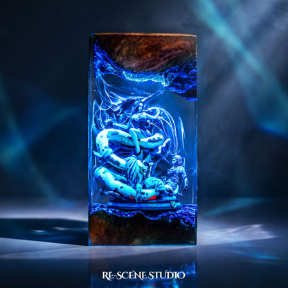 Boa Hancock Resin Lamp (One Piece), hand-poured epoxy resin night light glowing in 16 RGB colors