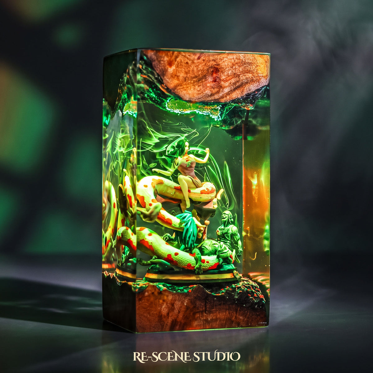 One Piece collectible: the Boa Hancock Resin Lamp, handmade on a wooden base