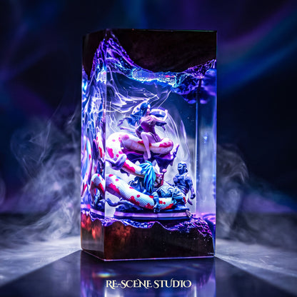 Glowing Boa Hancock Resin Lamp: One Piece fan decor sealed in crystal-clear epoxy resin