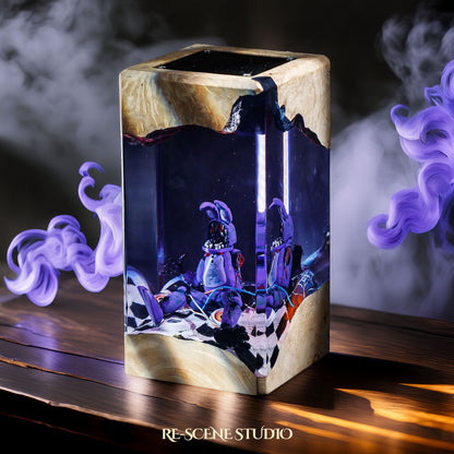 Bonnie Checkerfloor Resin Epoxy Lamp Multicolor / Size XL: 8.5 x 8.5 x 16 (cm) – Handmade Resin Lamp by Rescene Studio | Rescene Studio